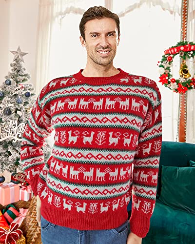 Fashionme Women/Men Ugly Christmas Sweater Pullover Holiday Soft Lightweight Warm Crewneck Chunky Sweaters2