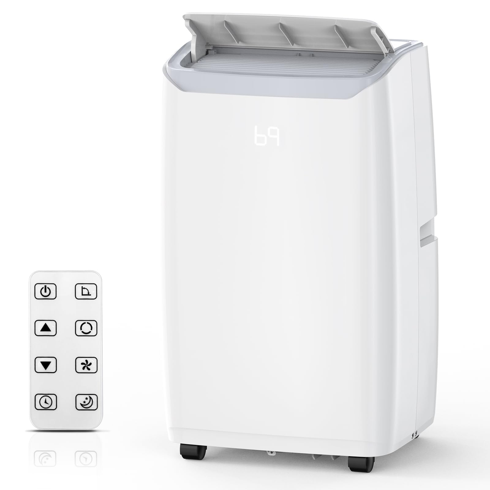 14000Btu Portable Air Conditioner Cools up to 750 Sq.Ft, 3-in-1 Quiet Portable AC Unit with Remote Control & Installation Kits for Large Room, 3 Speed, Auto Swing, 24H Timer