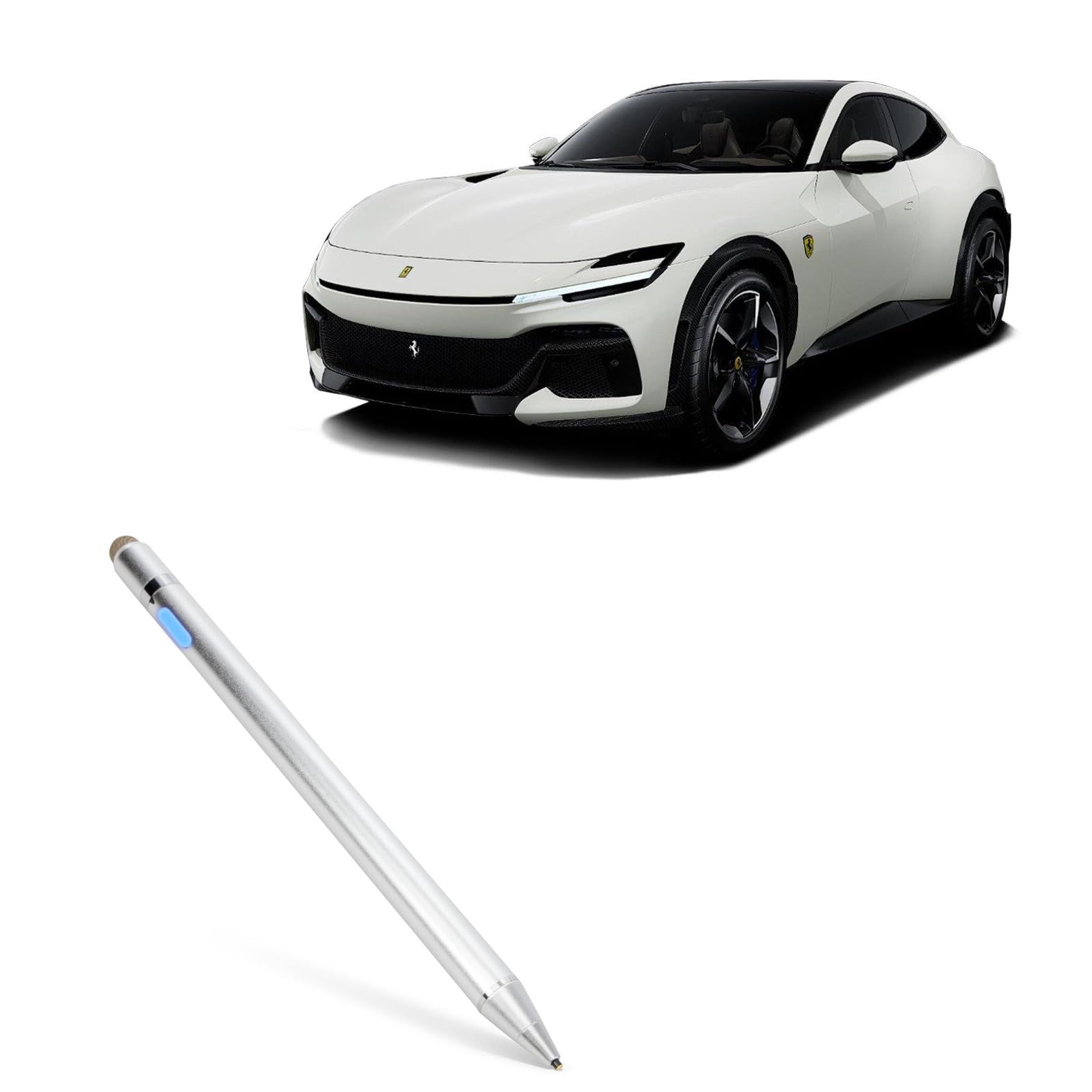 BoxWave Stylus Pen Compatible with Ferrari 2024 Purosangue Display (10.2 in) - AccuPoint Active Stylus, Electronic Stylus with Ultra Fine Tip - Metallic Silver