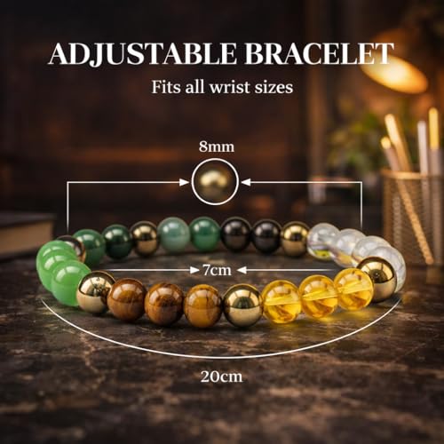 Image of Dhan Yog Bracelet | Attracts Wealth & Financial Prosperity | Pyrite, Citrine, & Aventurine | Astrology Dhanyog Bracelet for Men & Women | Certificate of Authenticity