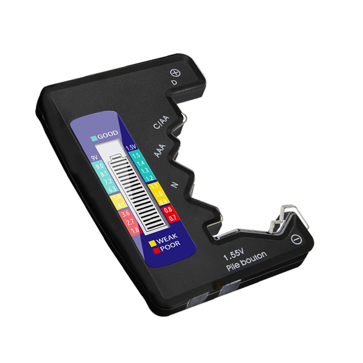 Tofficu 1 PC Digital Battery Tester for Aa AAA Color Coded with Easy Readout Durable Battery Test Device for Accurate Power Level Indication for Home Use