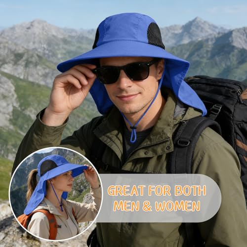 Image of Sun Hat for Men Women with Neck Flap,UPF 50+ UV Protection Fishing Hat
