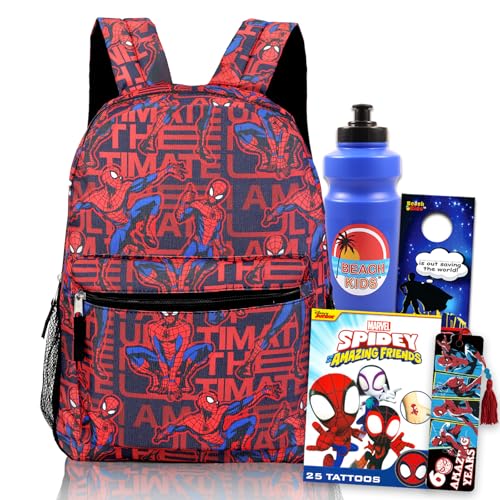 Spiderman Backpack for Boys Set - Bundle with 16