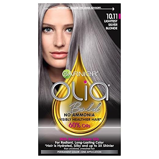 Garnier Bold Collection, Ammonia Free Hair Dye, Permanent Olia Color with Non-Drip Velvet Cream Formula, 10.11 Lightest Silver Blonde