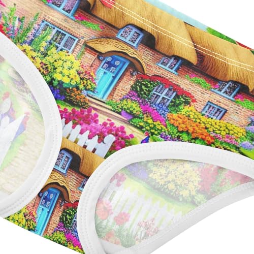 Cotton Toddler Girls Underwear Colorful Flowers Cottage Little Girl Panties Fun Print Underpants Briefs 2t4