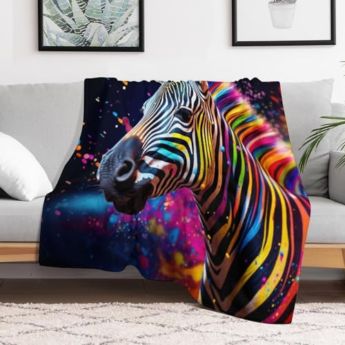 Couverture en zèbre 3D moelleuse pour vos voyages et canapés