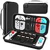 Switch Case, Portable Hard-shell Bag for Switch accessories with 12 Game Card Slots (Black)