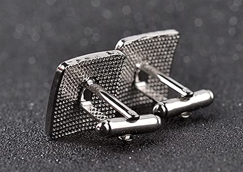 Liupp Cufflinks Men's Classic Stainless Steel Cufflinks Tuxedo Cufflinks, Creative Men's Cufflinks, French Style Diamond Cufflinks Shirt Stud (Color : Silver) #TOP5