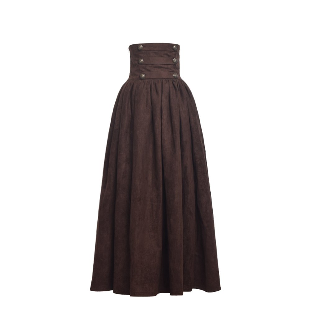 BLESSUME Gothic Skirt Lolita Steampunk High Waist Walking Skirt