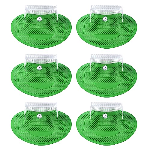 Juego de 6 piezas Pantalla de Urinario de Fútbol, Filtro para Urinario Perfumado, Tamiz Tabique Urinario, Mampara de Urinario, Rejilla Urinario para Centros Comerciales, Aeropuertos