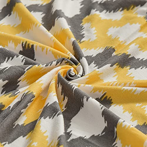 Wing Chair Slipcovers, 2 Piece Geometric Printed Wingback Chair Cover Stretch Spandex Armchair Covers With Elastic Bottom For Living Room Bedroom (Yellow) #TOP4