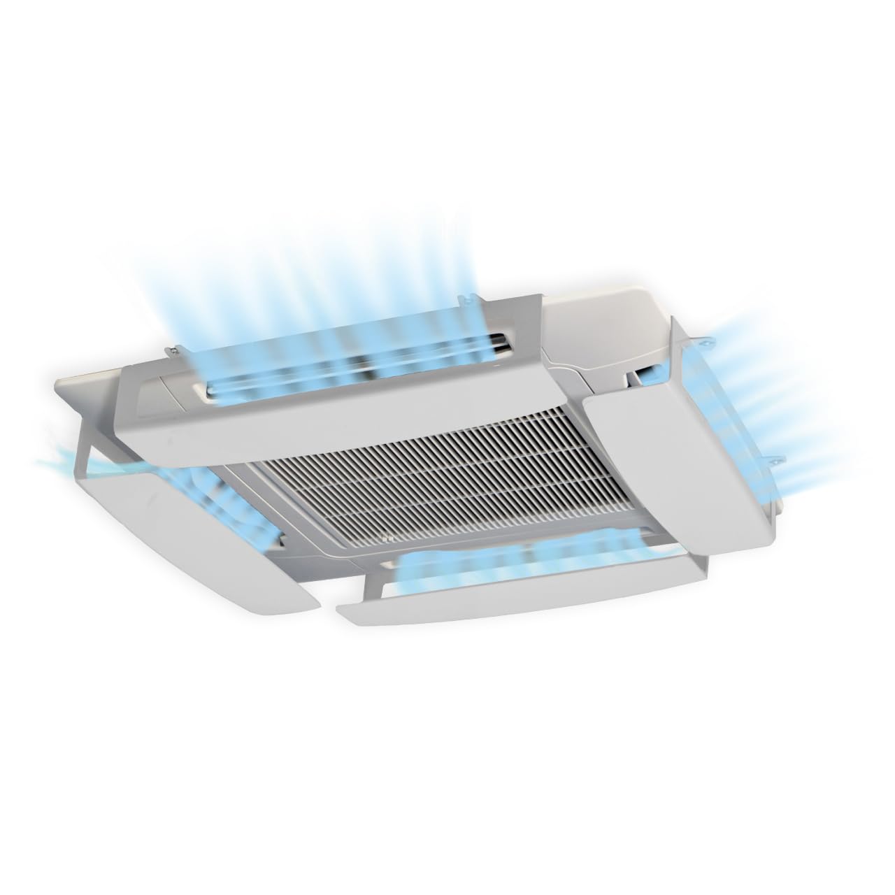 CLIMIK Quadro, KIT Of 4 Deflectors For Cassette Air Conditioners, Prevent The Air From Blowing Straight, Light White Plastic Material (4 Pieces), Easy To Assemble