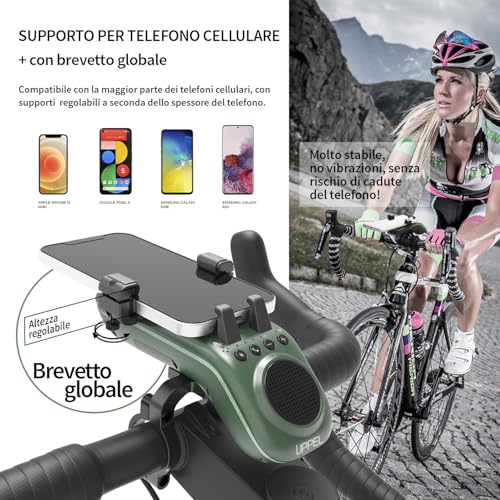 Sonnette de vélo et support téléphone avec phare rechargeable UPPEL - 6