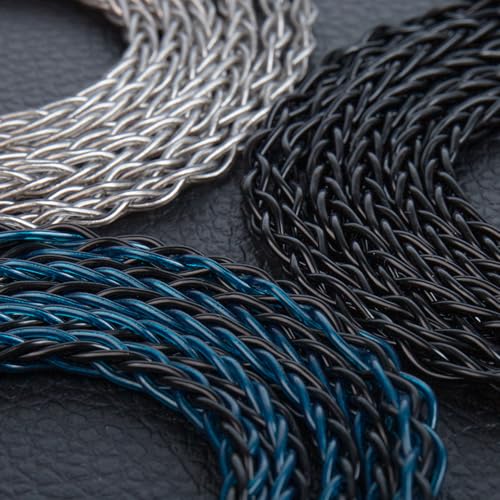 keephifi 2 Meter IEM Kabel Kopfhörerkabel KBEAR ST12 Plus 8-adriges 4N OFC versilbertes geflochtenes Kopfhörer-Verlängerungskabel 2PIN-Standard 3,5mm-Stecker für KZ ZST/EDX/ZS10/AS10(Schwarz,2PIN-S)