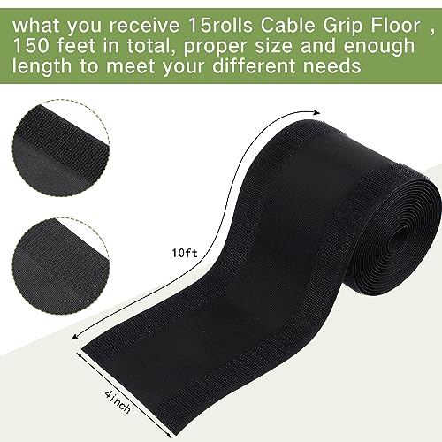 Image of WILLBOND Carpet Cord Cover Cable Protector Floor Cover Cable Protector Management Only for Commercial Office Carpet(196.85 ft,Black)