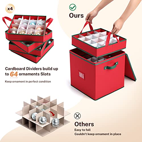 Maidmax MM0008A Christmas Ornament Storage Box Holiday Decoration Organizer, Christmas Ball Accessories Holder With Adjustable Dividers thumb #1