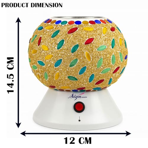 Image of Signamio Hand Made Table Top Camphor Diffuser Burner - Kapoor Dani Electrical Aroma Oil Diffuser Night Lamp - Kapoor Machine for Home & Office DN-5 (Aroma Oils not Included)
