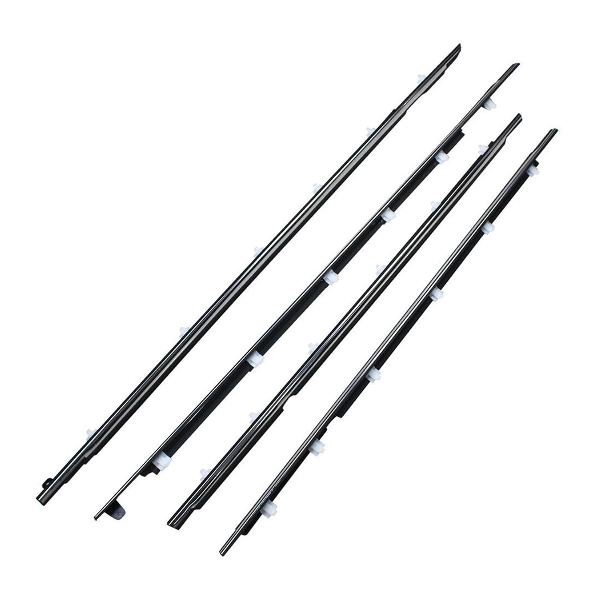 Syxlsjw Chrome Sealing Strip 4Pcs Outer Windows Rubber Weatherstrip Door Sealing Belt Moulding Trim For Lexus For Lx450 1996 1997 1998(Chrome)