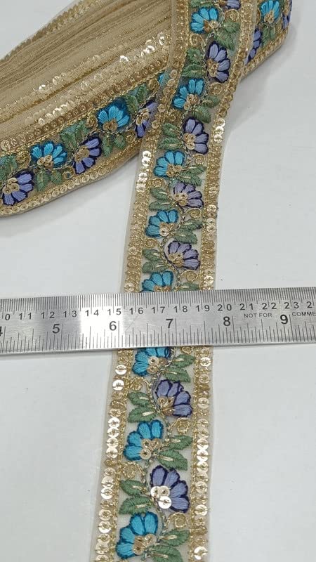 Encaje para novia Lehenga Anarkali con remate de lentejuelas doradas pasamanería de diseño