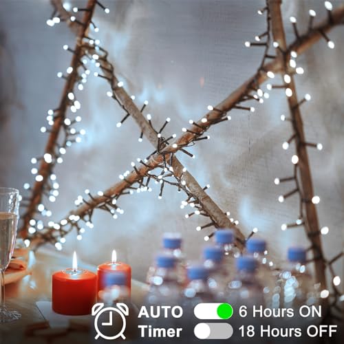 Image of BSGlobal 2 Pack Battery String Lights Total 20Ft 400 LED Christmas Lights