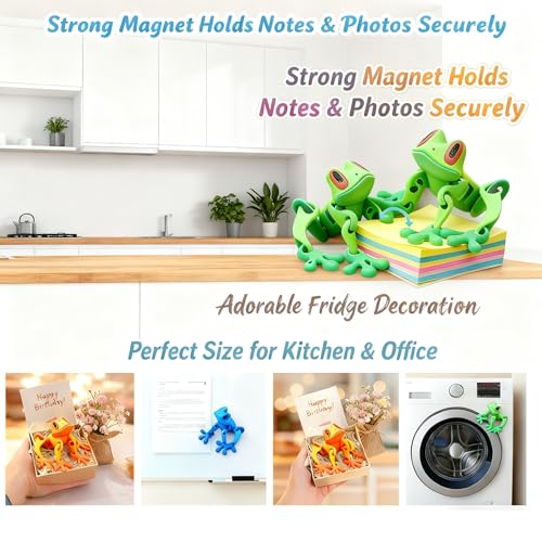 Imán decorativo 3D rana magnética 4 piezas miniatura 2