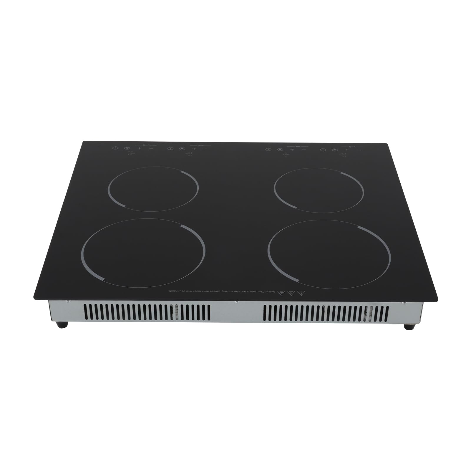 Piano cottura in vetroceramica a 4 zone, 6000 W, piano cottura a induzione 60 cm, con sensore Touch Control, piano cottura a incasso, senza cornice, per teiere, pentole in alluminio, vasi