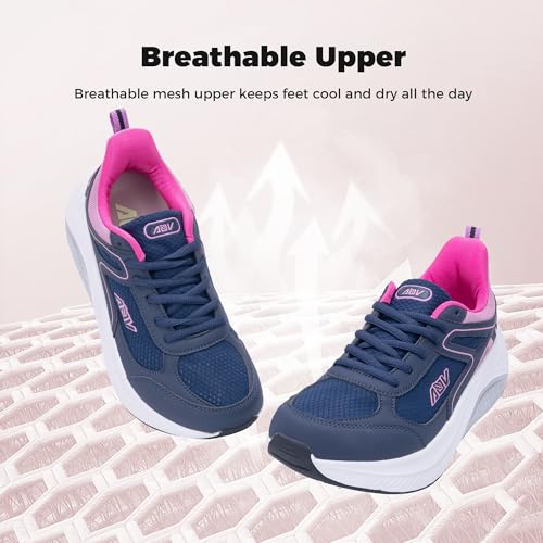 Image of Wide Toe Box Shoes Women Arch Support Walking Shoes for Plantar Fasciitis Wide Width Orthotic Tennis Sneakers
