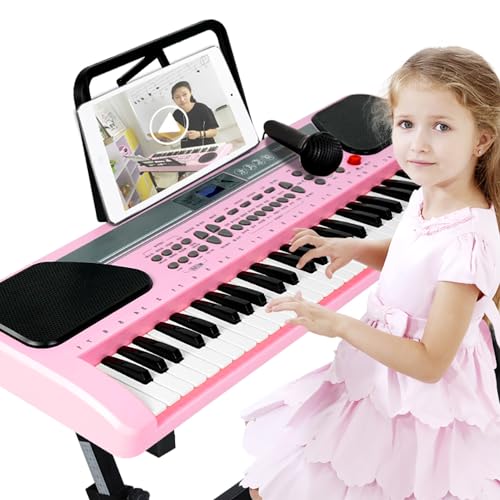 iMeshbean 61 Key Keyboard Piano,Electric Piano Keyboard with Stand for Beginners,Digital Music...