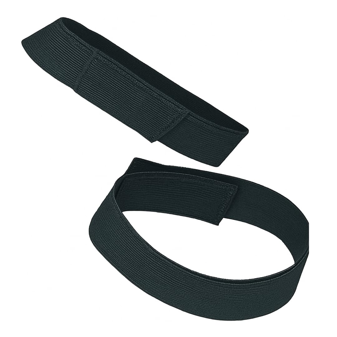 Fitness Health Football Sock Ties, Black – Stocking Elastic with Hook-and-Loop Attachment – Soccer/Football/Rugby/Hockey Sock Stopper Fastening – 31 cm x 2 cm, Extra-Elastic Slim Design