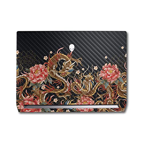 Image of MightySkins Carbon Fiber Skin Compatible With Alienware M17 R5 (2022) Full Wrap Kit - Stitch Dragons | Protective Durable Textured Carbon Fiber Finish | Easy To Apply & Change Styles | Made in the USA