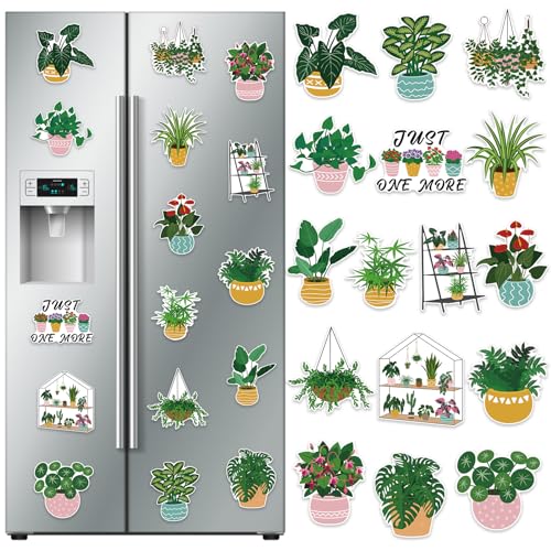 16 imanes decorativos de plantas para refrigerador