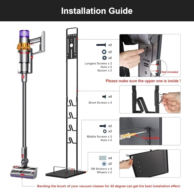 Image of Vacuum Stand for Dyson V11 V10 V8 V7 V6 with Wheels,Stable Metal Storage Bracket Stand Holder for Dyson Handheld DC30 DC31 DC34 DC35 DC58 DC59 DC62 Cordless Vacuum Cleaners & Accessories & Attachments