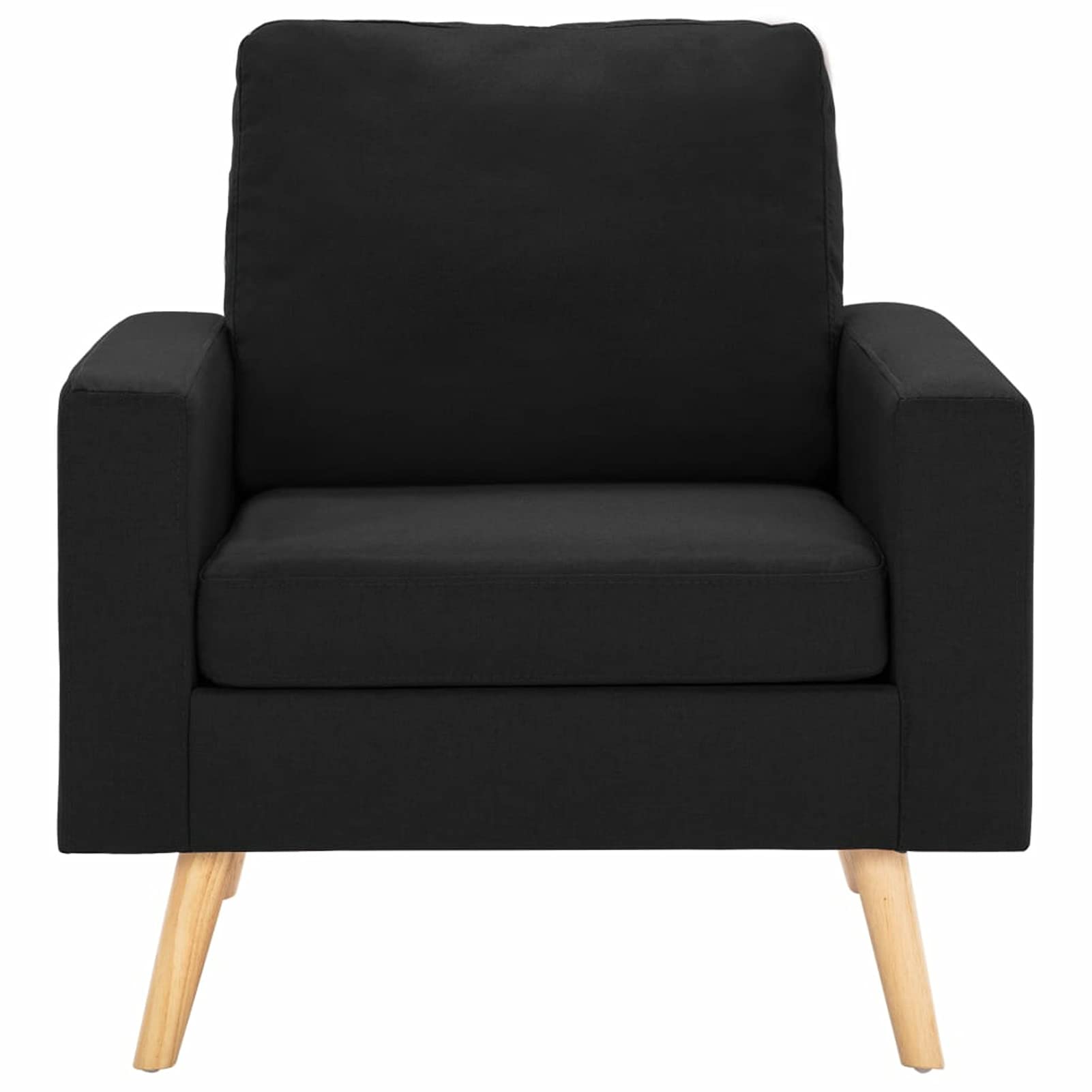 Homgoday Juego de sofás de 2 Piezas de Tela Negro Sofas de Salon Sofa 2 plazas Sofa 3 plazas
