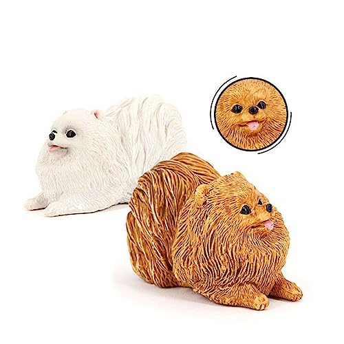 Estatua Decorativa de Perro Pomerania de Plástico miniatura 2