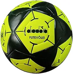 Bola de Futevôlei Profissional Diadora Elite-R Amarela Oficial PU Ultra Fusion Perfeita Para Jogo, Treino e Lazer.