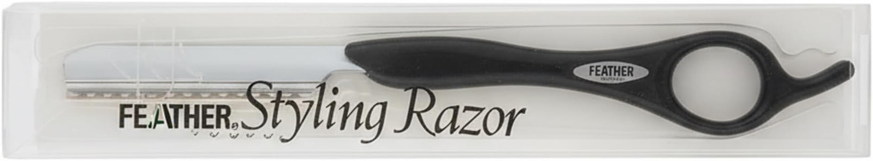 Feather - 7.25-inch Black Styling Razor Handle – The Professional tool for Hair Cutting, Thinning, Layering, Texturizing and Feathering - The # 1 Stylist and Barber Razor Tool