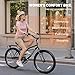 SUNCROWN Cruiser Bike for Women & Men, 26 Inch Beach Commuter Bicycle, Single Speed & High-Carbon Steel Frame with V-Brakes & Rear Rack, Comfortable City Bike for Adults, Black