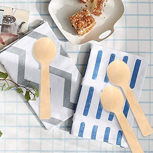 Estink Cucchiaini in Legno 100 Pezzi, Cucchiaio da Minestra per Spezie Gelato Caffè Dessert