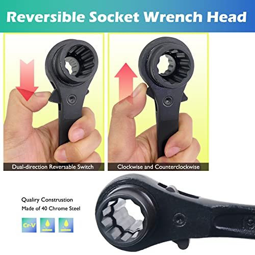 WEDO Socket Spanner 40 Chrome Vanadium Steel Socket Adapter 14 x 17 mm Length mm Spanner Black Corrosion Resistant - Image 3