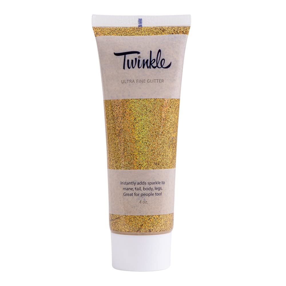 Tack Shack of Ocala Twinkle Toes Glitter Stencil Gel, Mane and Tail Glitter Gel for Horses (Gold)