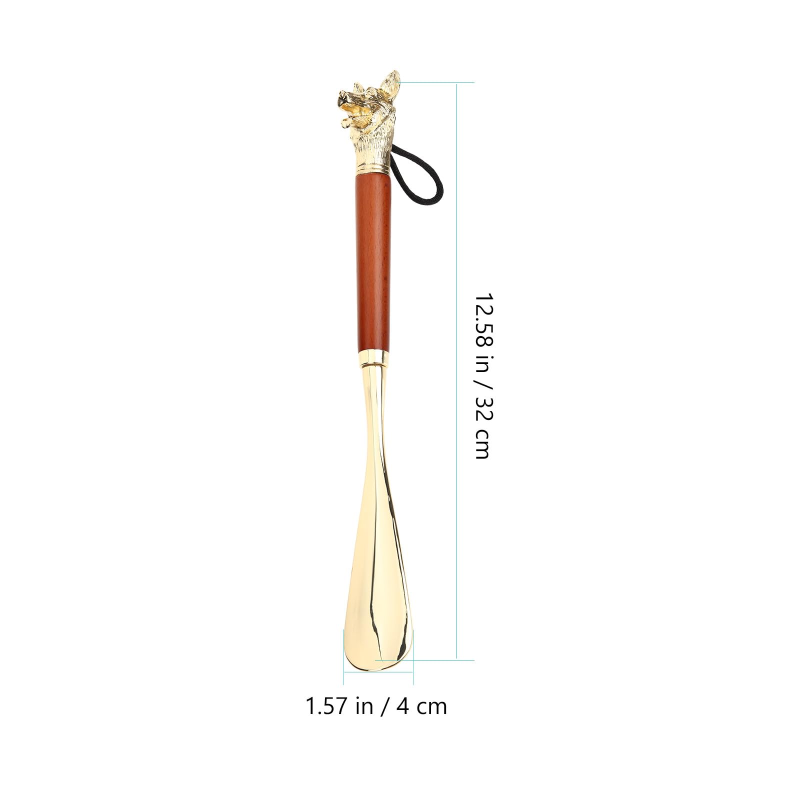 IMIKEYA Calzascarpe Facile da Usare di Cane in Lega di Zinco e Legno, Struttura Robusta e Manico da 32 Cm senza Piegarsi, per Anziani e Domestico