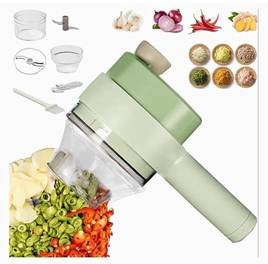 Asha 4 in 1 Portable Electric Vegetable Cutter Set,Wireless Food