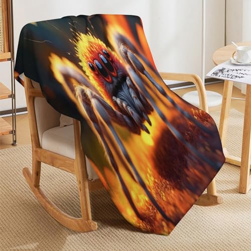 Plaid couverture chaude confortable en flannel molleton motif araignée - 8