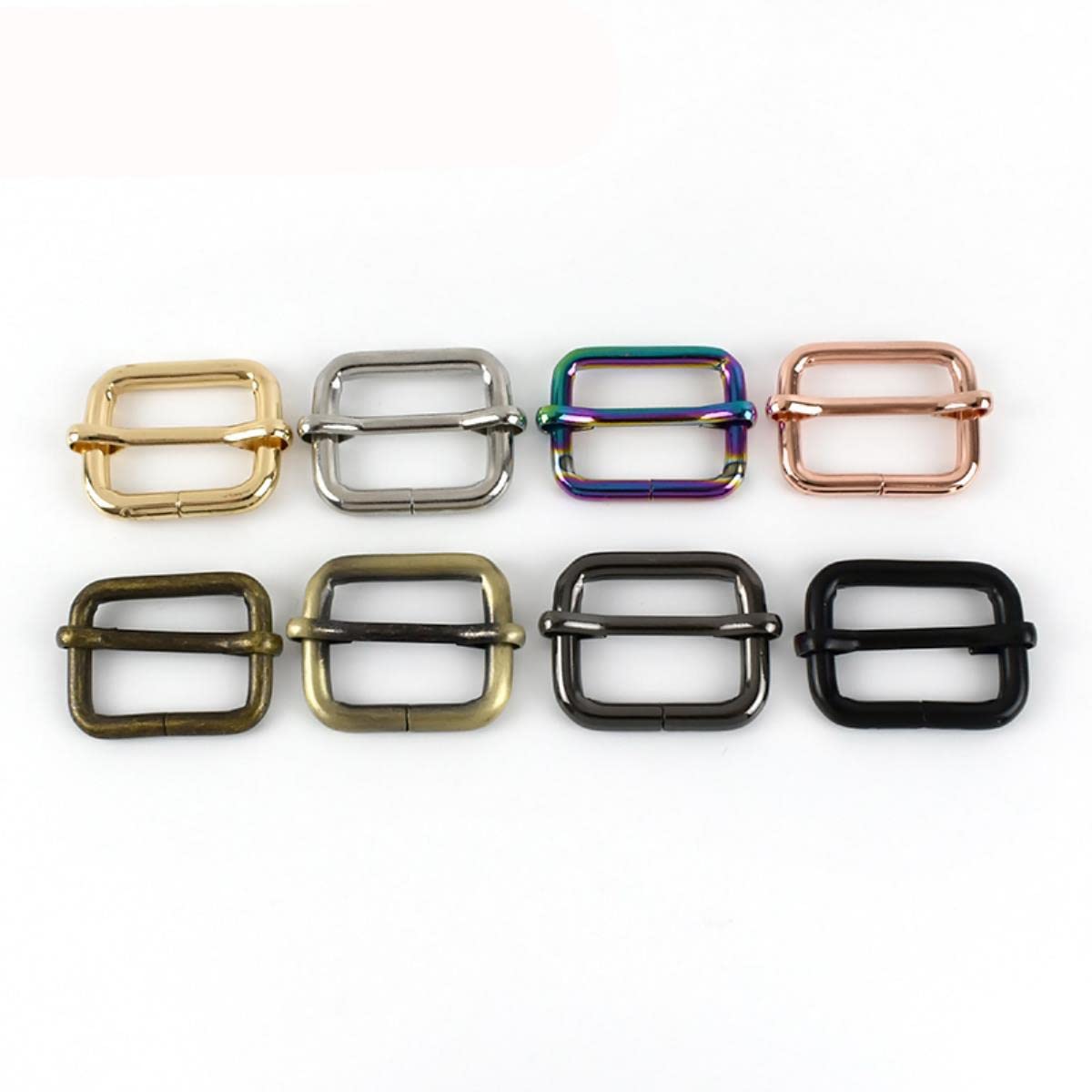 30 piezas 13-50mm hebillas de cinturón de ajuste de diapositivas de Metal hebillas de pasador de rodillo en forma de alambre correa deslizante bolsa Hardwareories-25mm, bronce