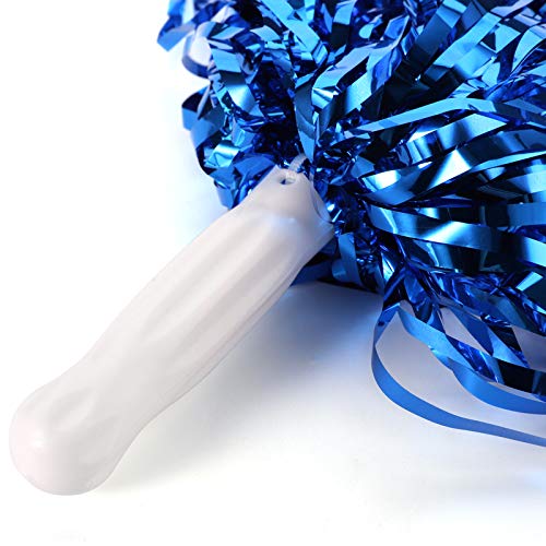 Hedume 24 Pack Cheerleading Pom Poms, Cheerleading Metallic Foil Pom Poms, Hand Flowers Cheerleader Pompoms for Team Spirit Sports Dance Cheering