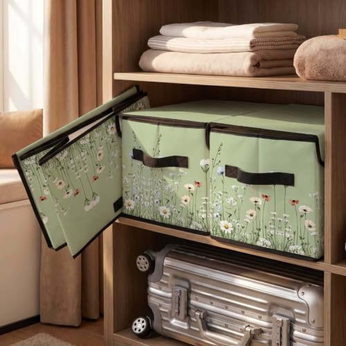 Image of Fabric Storage Bins with Lids,Under Bed Storage Containers 3Pack