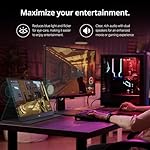 MNN Portable Monitor 15.6inch FHD 1080P USB C HDMI Gaming Ultra-Slim IPS Display w/Smart Cover & Speakers,HDR Plug&Play, External Monitor for Laptop PC Phone Mac (15.6'' 1080P) - Image 4