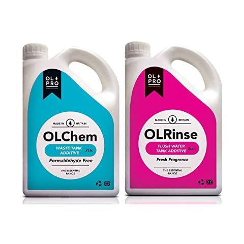 OLPRO Outdoor Leisure Products Toilet Chemical Camping Porta Potti Fluid OLChem & OLRinse 2 Litre Formaldehyde Free Twin Pack… Cover