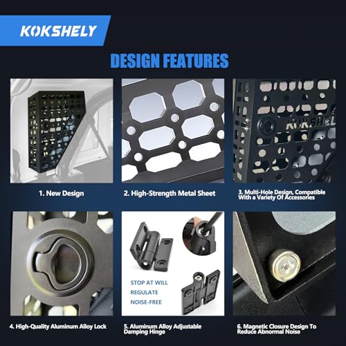 Image of Left Driver Heavy Duty Side Roll Bar Metal Storage Box Molle Panels Compatible With 2018-2025 Wrangler JL JLU 4 Doors|No Drilling|Easy Installation|Not Compatible With Soft Top