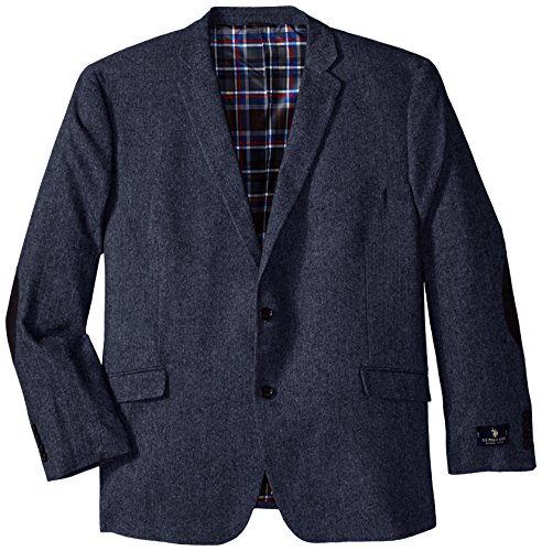 U.S. Polo Assn. Men's Big and Tall Wool Blend Sport Coat, Blue Donegal, 50 Regular